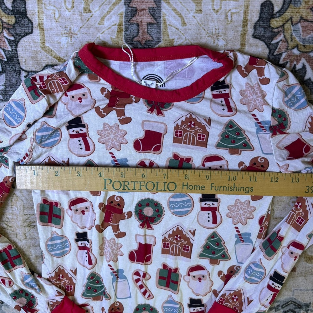 Emerson and Friends Christmas Holiday Cookie Bamboo Viscose Pajama Top Kids 6/7T - Picture 8 of 8